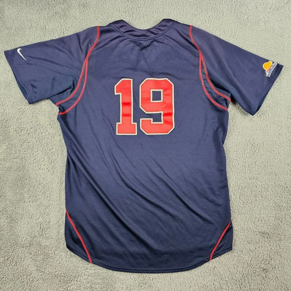 King University Tornado Nike Baseball Jersey Men Large Navy Blue NCAA #19 DriFit